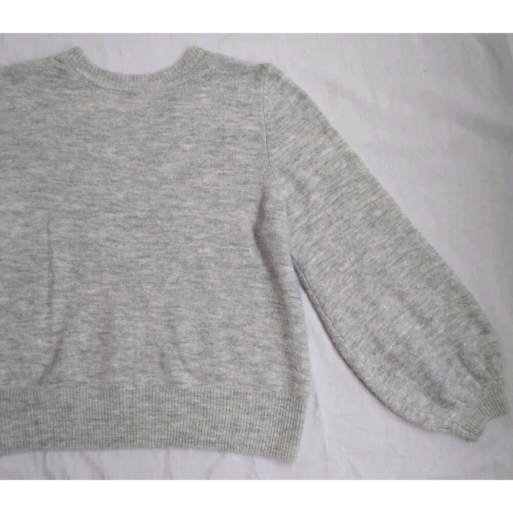French Bulldog Frenchie Crew Sweater Gray Balloon Sleeves Women's - Picture 10 of 11
